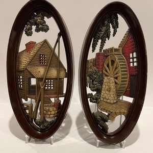 Vintage Burwood Oval Wall Plaques  1965